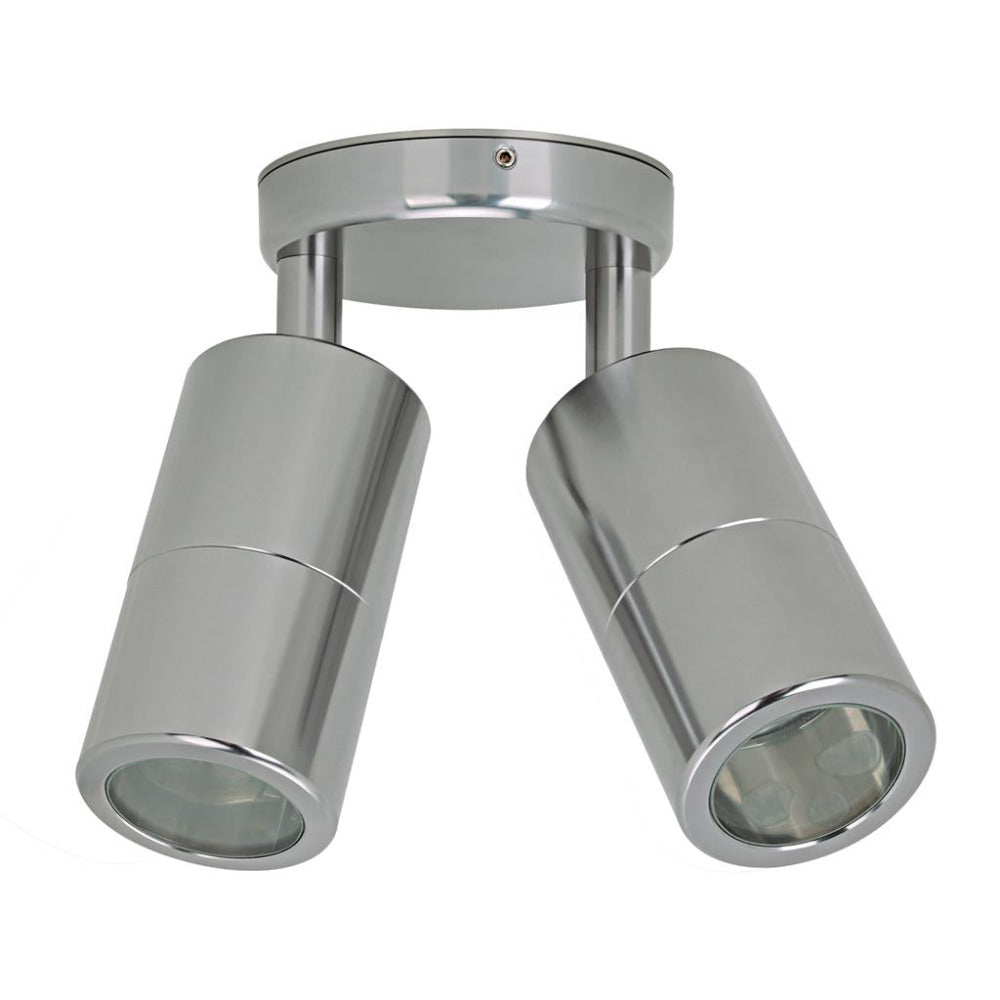 Buy Exterior Spotlights Australia Shadow Exterior Spot 2 Lights Silver Aluminium 3CCT - 49058