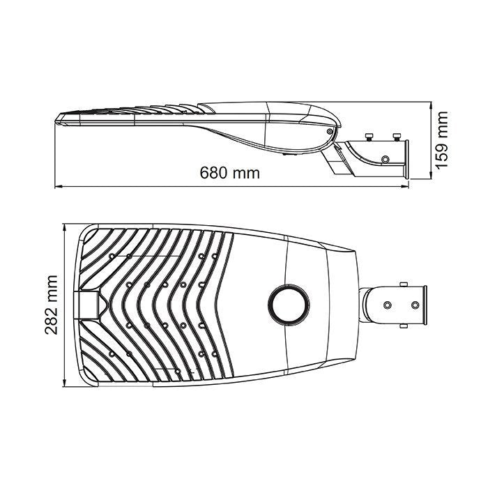 Buy LED Street Lights Australia DRIVE SHP306 LED Street Light Black 70W 5000K IP66 - SHP306/70NDL/BK
