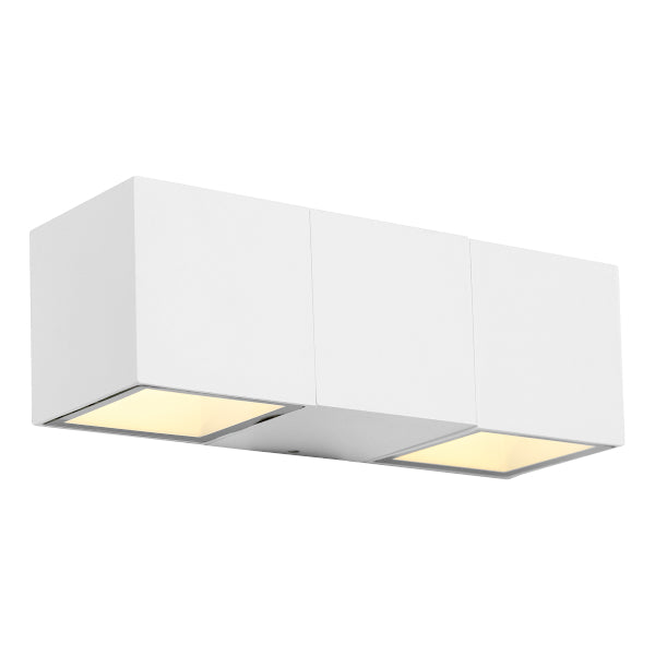 Buy Exterior Wall Lights Australia Solano Exterior Wall 2 Lights White Metal - SOLA2EWHT