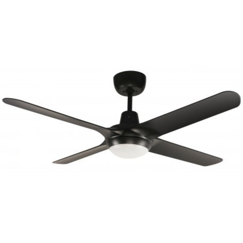 Buy AC Ceiling Fans With Light Australia SPYDA AC Ceiling Fan 50" Matte Black with LED - SPY1254BL-L