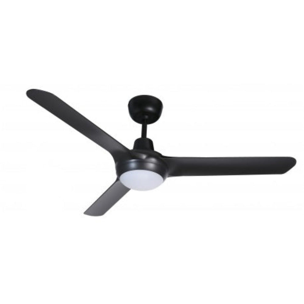 Buy AC Ceiling Fans With Light Australia SPYDA AC Ceiling Fan 50" Matte Black with LED - SPY1253BL-L