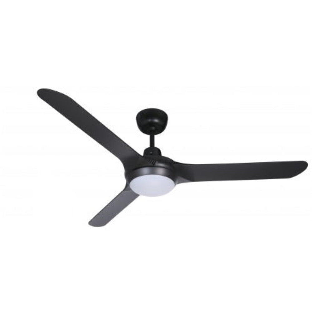 Buy AC Ceiling Fans With Light Australia SPYDA AC Ceiling Fan 56" Matte Black with LED - SPY1423BL-L