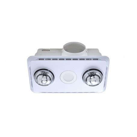 Buy 3 In 1 Bathroom Heaters Australia BROOK 2 Bathroom Heat Exhaust 3 in 1 Side Ducted White with LED - VHF2W