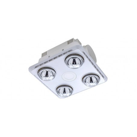 Buy 3 In 1 Bathroom Heaters Australia BROOK 4 Bathroom Heat Exhaust 3 in 1 Side Ducted White with LED - VHF4W