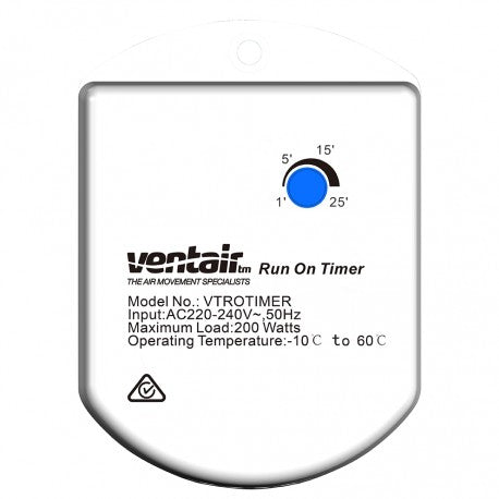 Buy Fan Accessories Australia Adjustable Exhaust Fan Run on Timer 1-25min - VTROTIMER