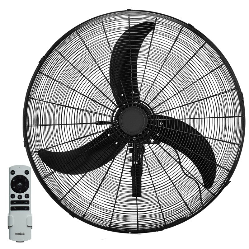 Buy Wall Fans Australia WALL 75cm Oscillating Wall DC Fan Matte Black - WAL75-DC