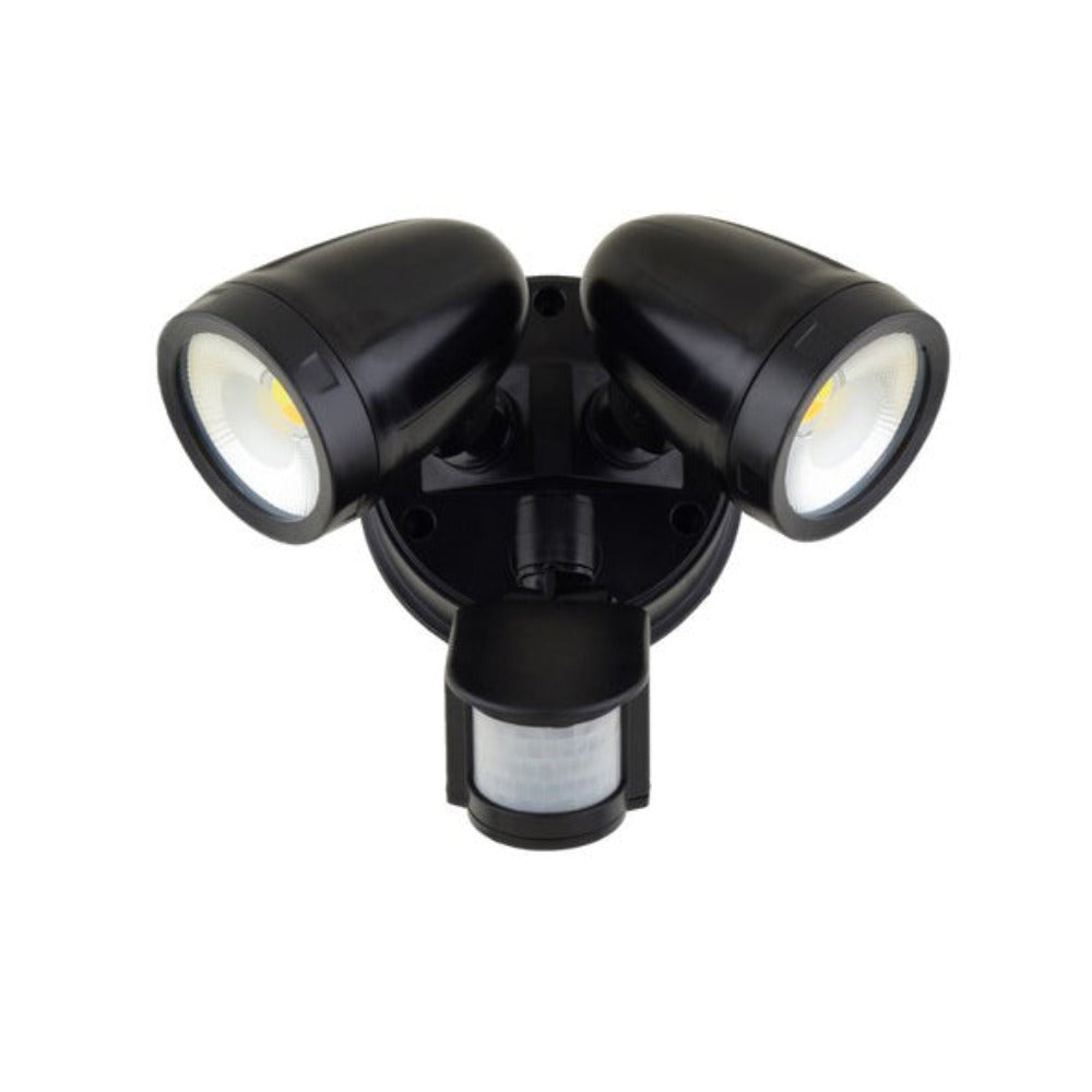 Buy Security Wall Lights Australia Vaccus Exterior 2 Spotlight Sensor Black Aluminium 3 CCT - TLVA3026MS