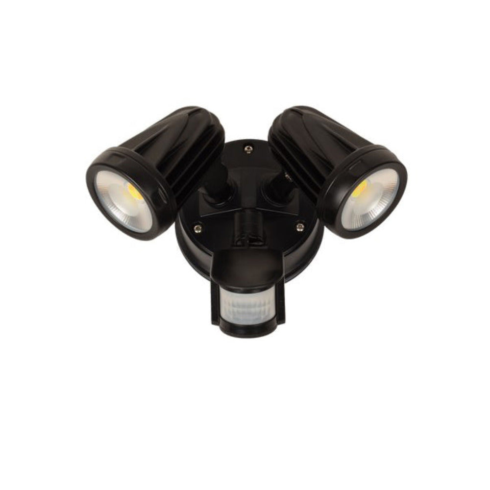 Buy Exterior Spotlights Australia Forte Exterior 2 Spotlight Sensor Black Aluminium 3 CCT - TLFO34502BS