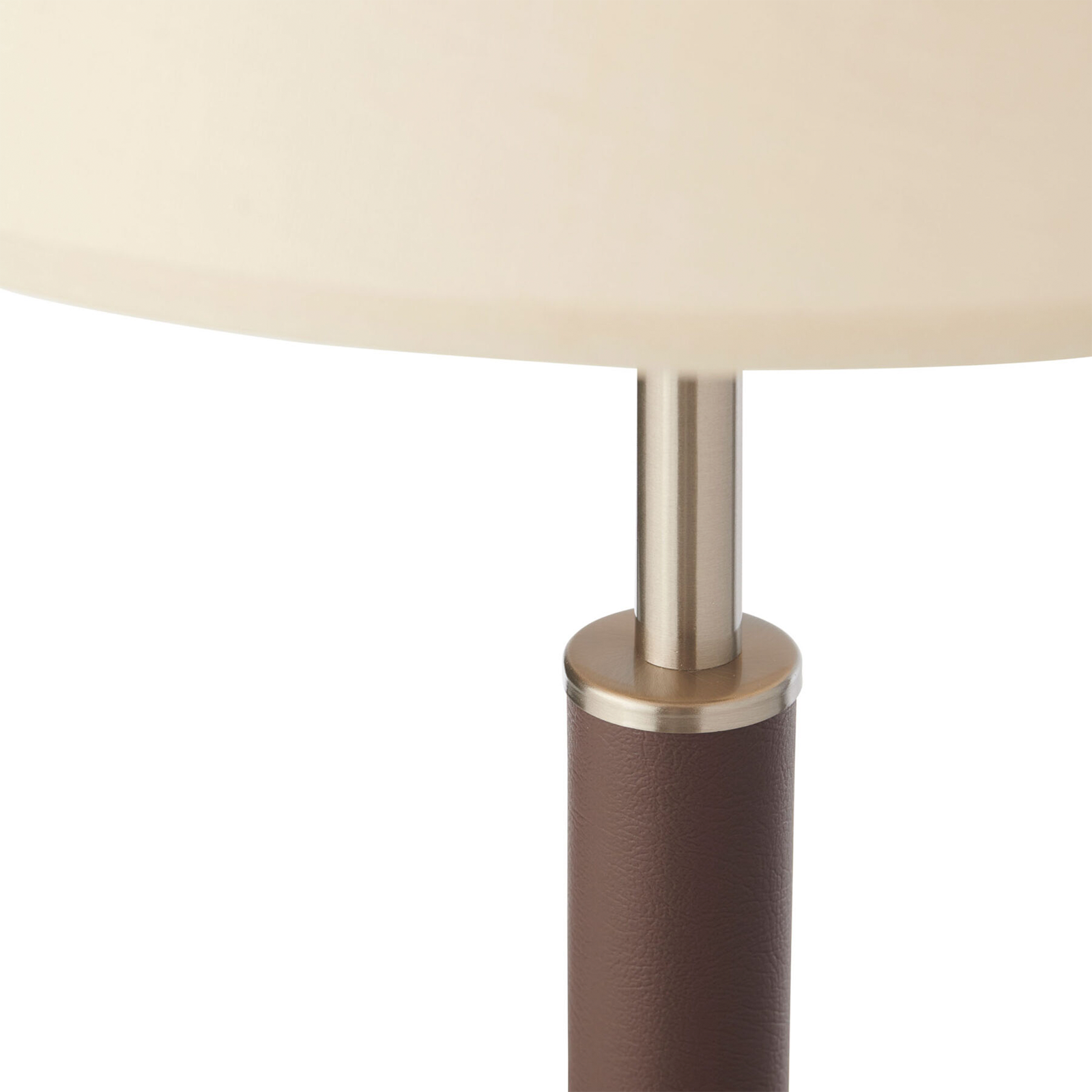 Hamilton Table Lamp Satin Chrome & Brown - 0171