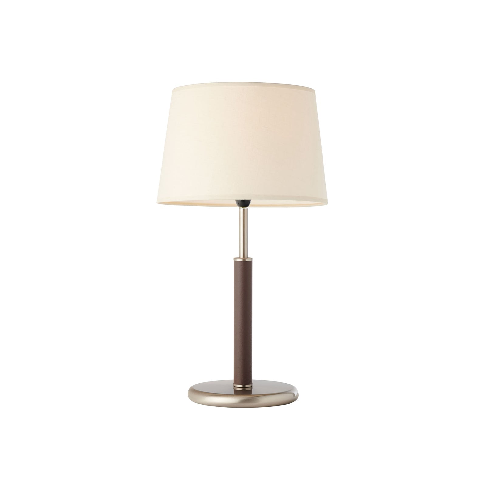 Hamilton Table Lamp Satin Chrome & Brown - 0171