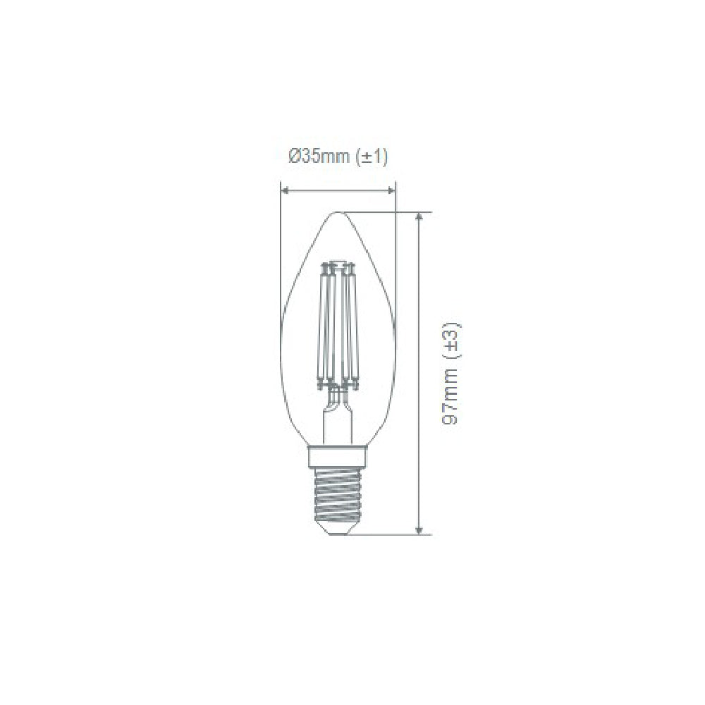 Candle LED Filament Globe SES 240V 4.8W Clear Glass 6500K - 65925