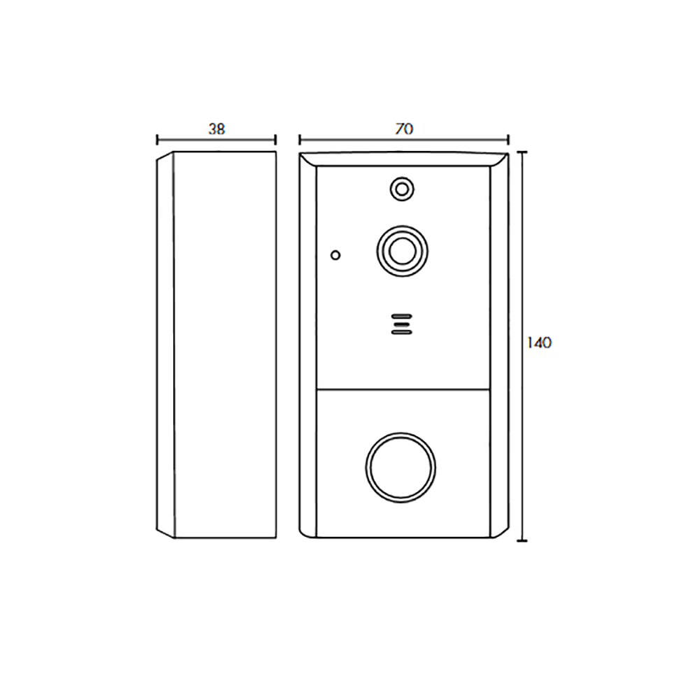 Smart Doorbell 24V Chime 240V Black Polycarbonate - 22163/06