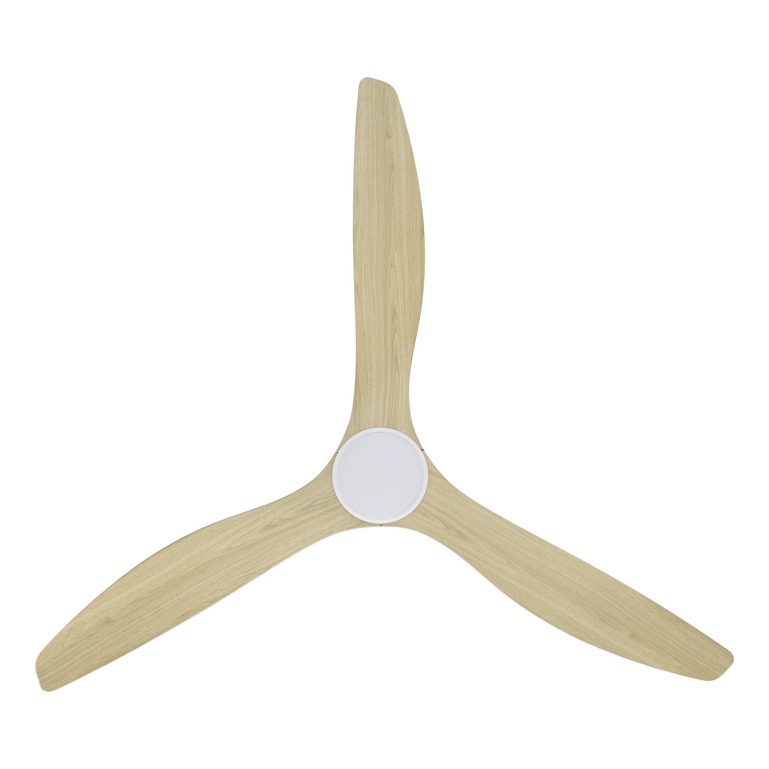 Surf DC Ceiling Fan 72" With LED Light White With Light Oak Blade - 20789516