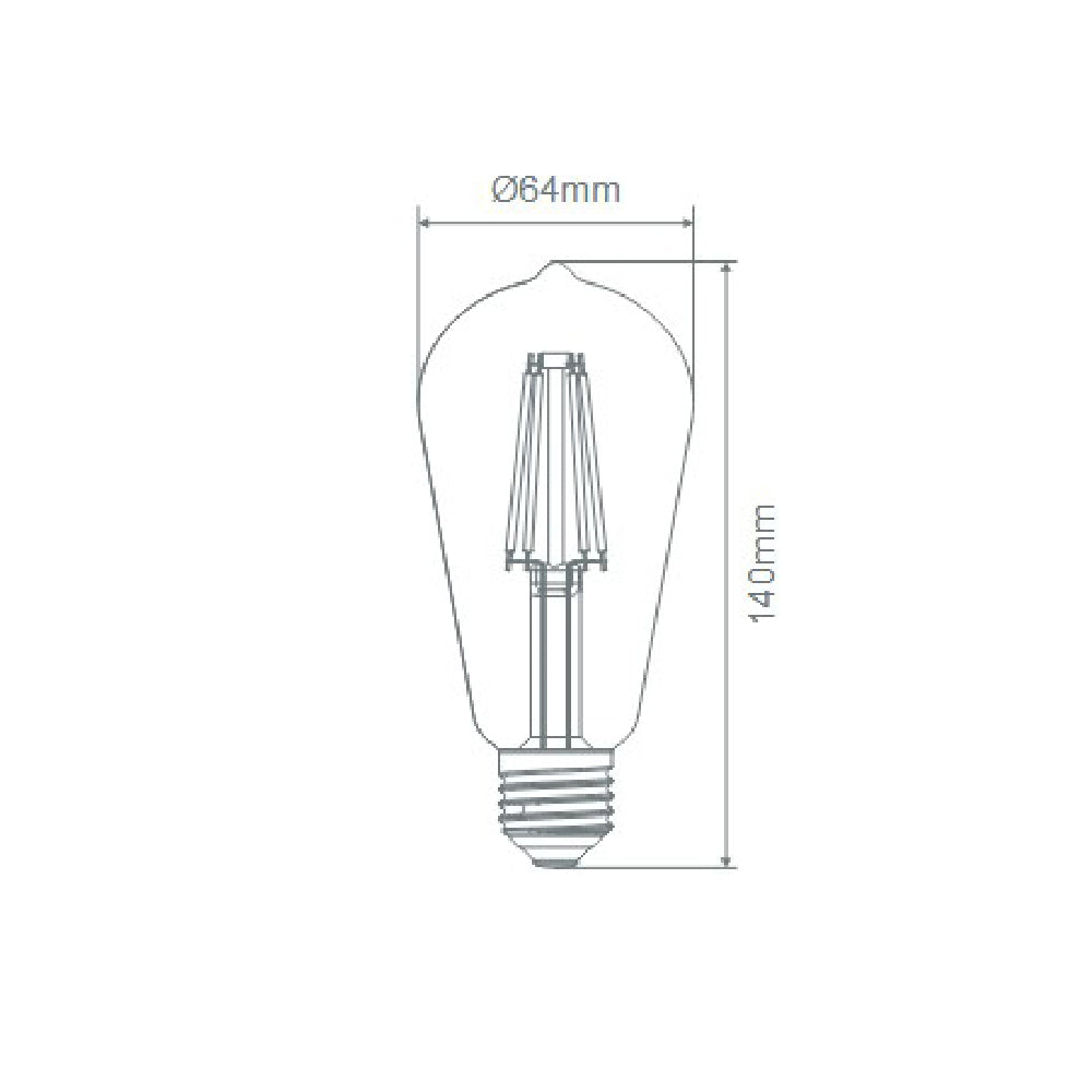 ST64 LED Filament Globe ES 240V 7.5W Clear Glass 6500K - 65937