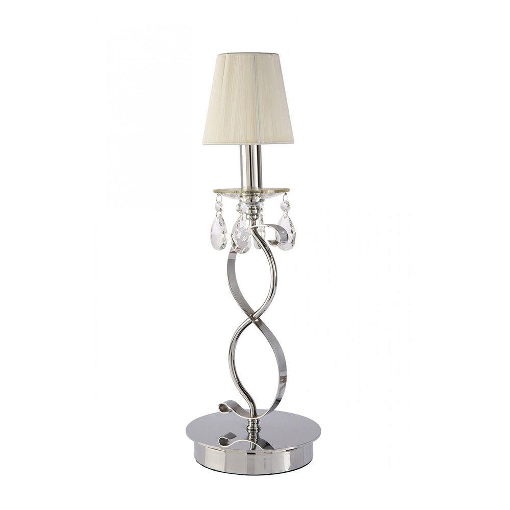 Fiorentino Lighting - BELLA 1 Light Table Lamp Chrome & White