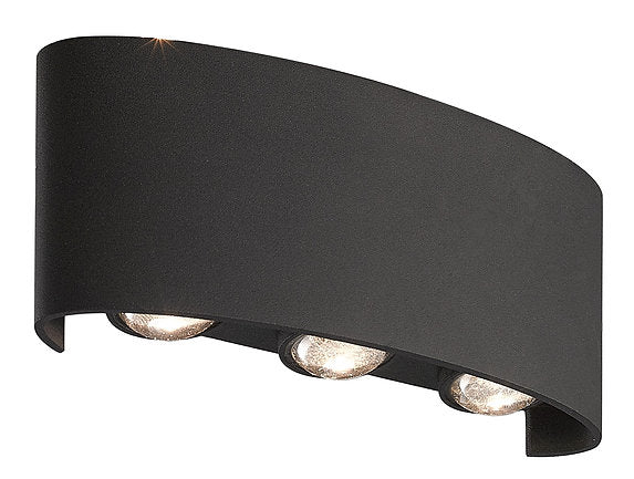Up & Down 6 Light Exterior LED Wall Light Black - WL13332BK