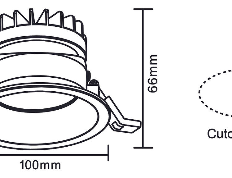 Recessed LED Downlight 10W 5CCT Black - DLG9414-BK5C10S03
