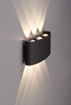 Up & Down 6 Light Exterior LED Wall Light Black - WL13332BK