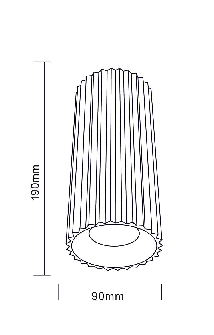 Exterior 190mm LED Surface Mounted Downlight Black - DL9019-MB5CTP152025C02