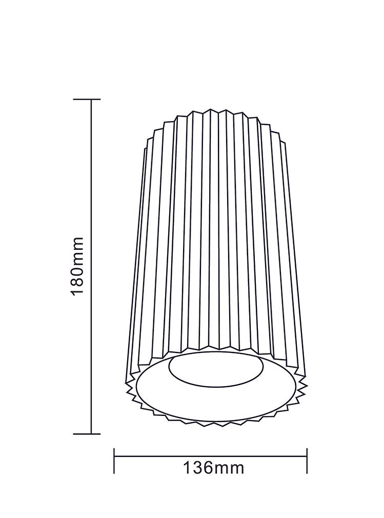 Exterior 180mm LED Surface Mounted Downlight Black - DL13618-MB5CTP253036C02