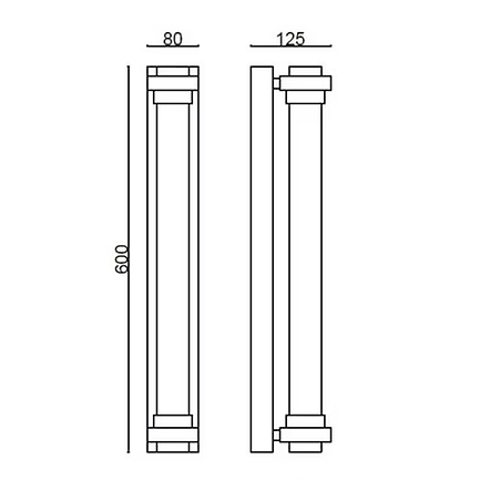 Everglow Outdoor 600mm LED Wall Light Tri Colour - ST11506-600-BK16WIP65