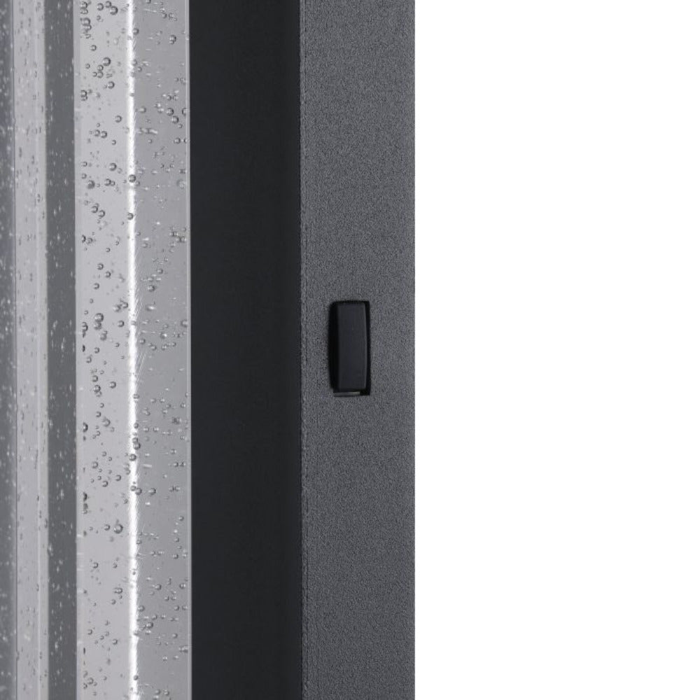 Buy Exterior Wall Lights Australia VILLAGRAZIA Exterior Wall Light H400mm Black Aluminium 3CCT - 205922