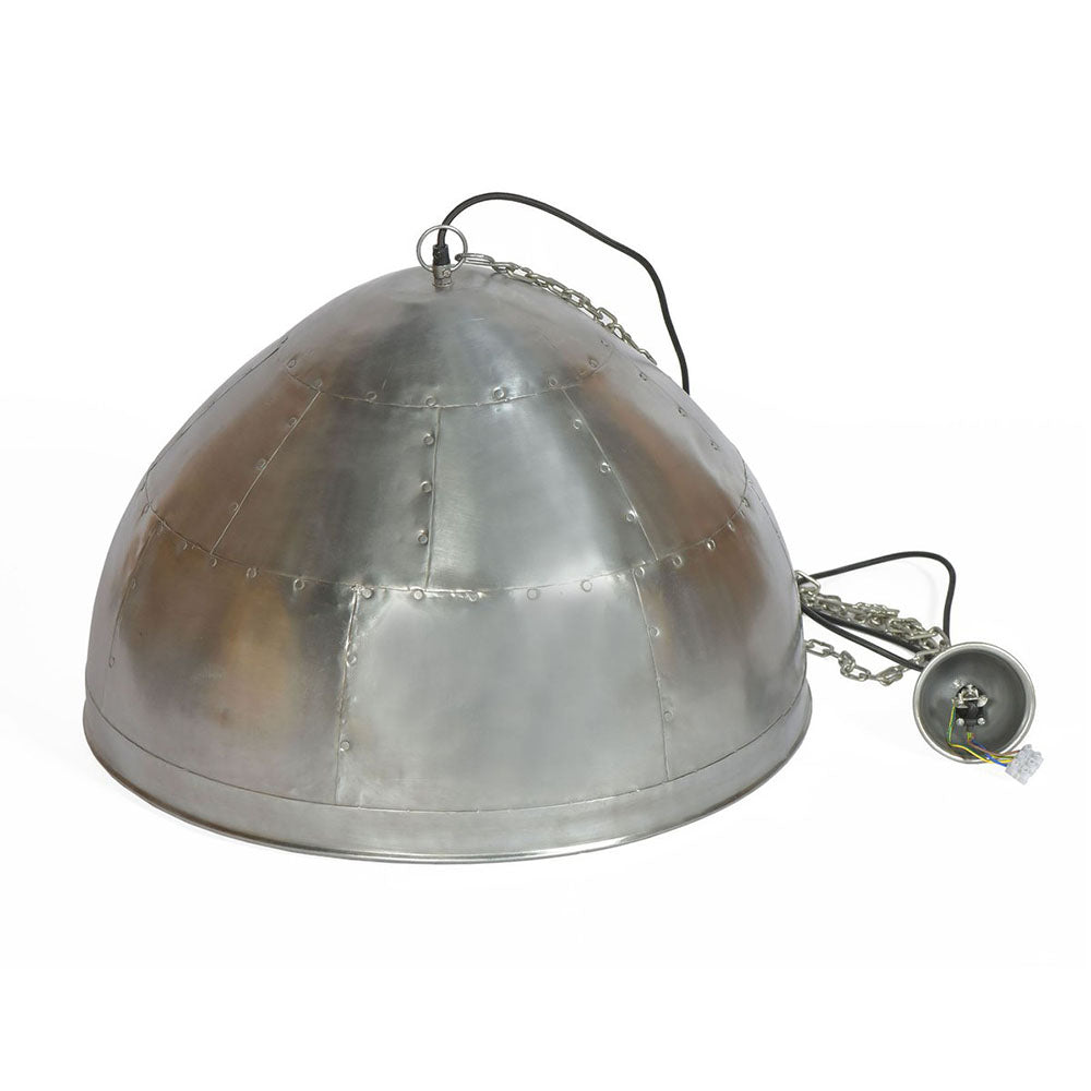 P51 Medium 1 Light Iron Riveted Dome Pendant Zinc - ZAF10168ZC