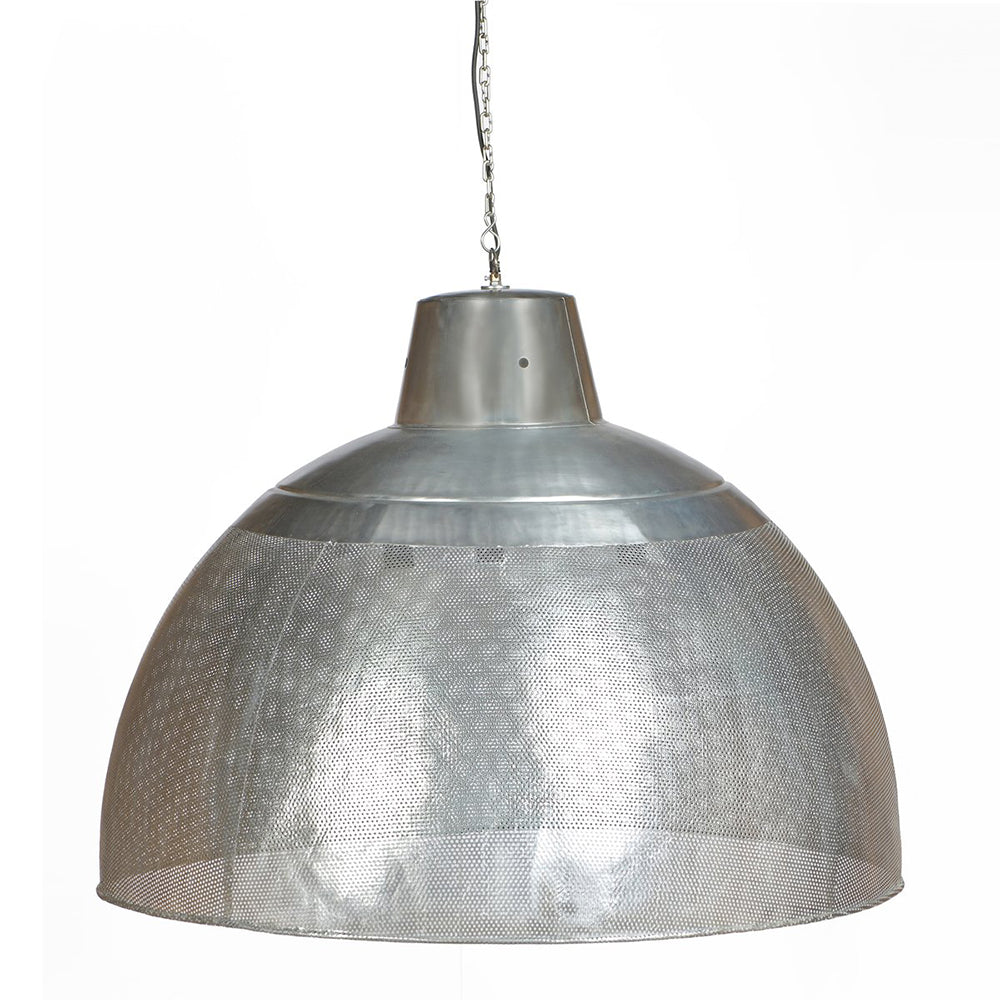 Riva 3 Light Perforated Iron Dome Extra Large Pendant Zinc - ZAF10329