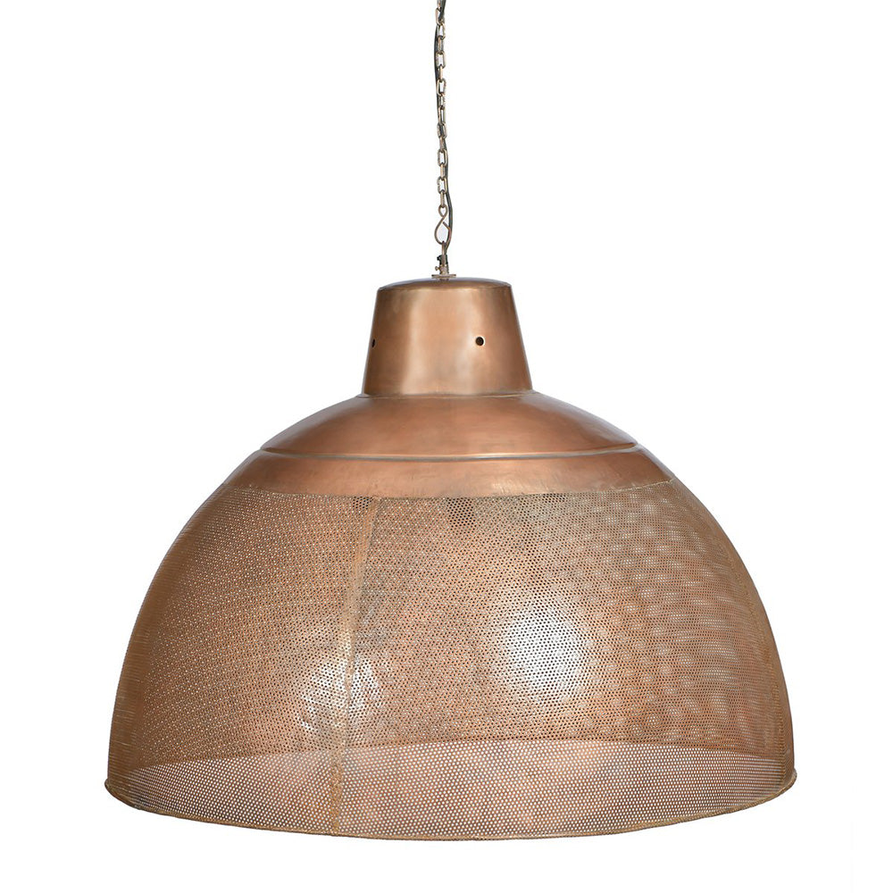 Buy Pendant Lights Australia Riva 3 Light Perforated Iron Dome Extra Large Pendant Antique Copper - ZAF10330