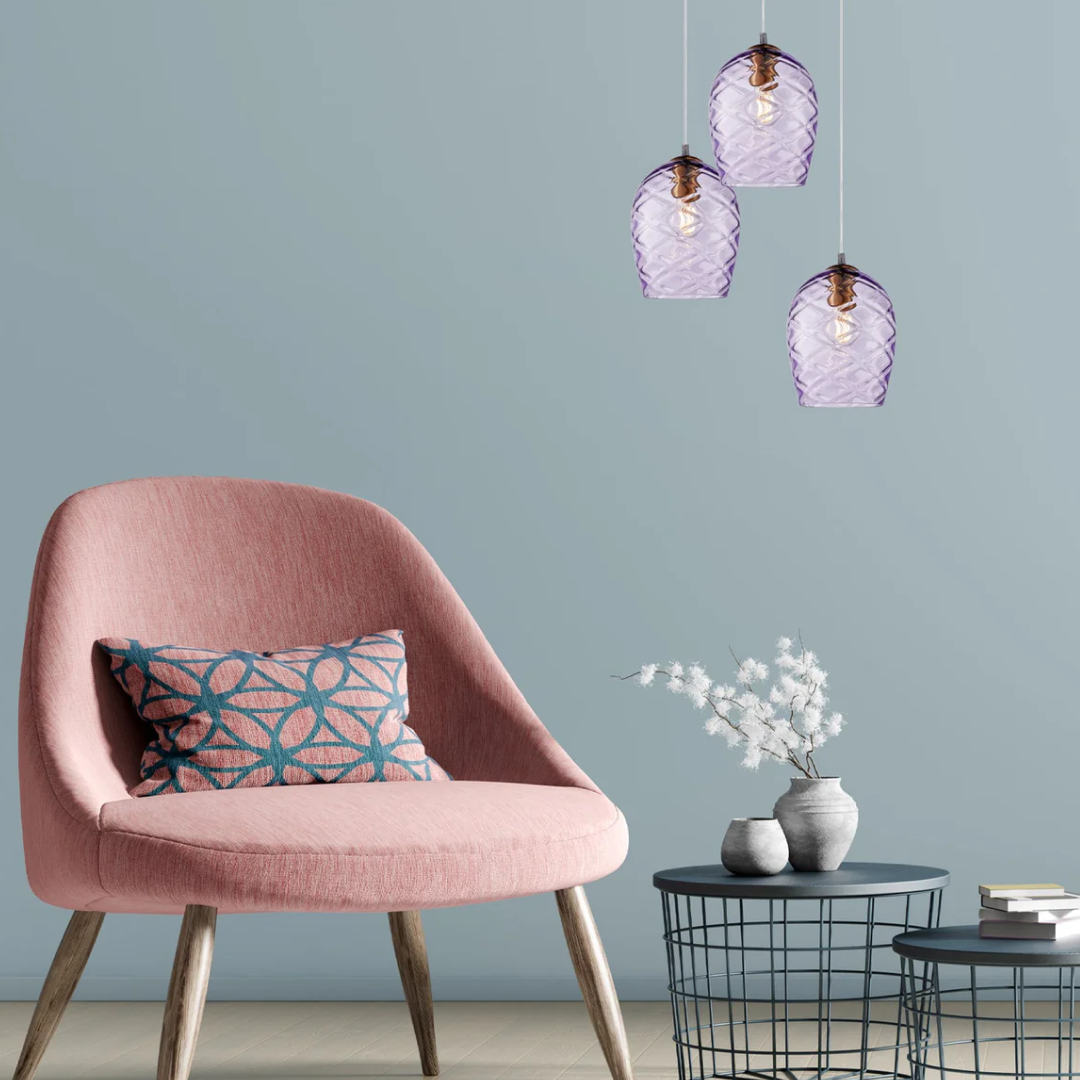 Neta Wine Glass Shade Segmented Pendant Purple - NETA5
