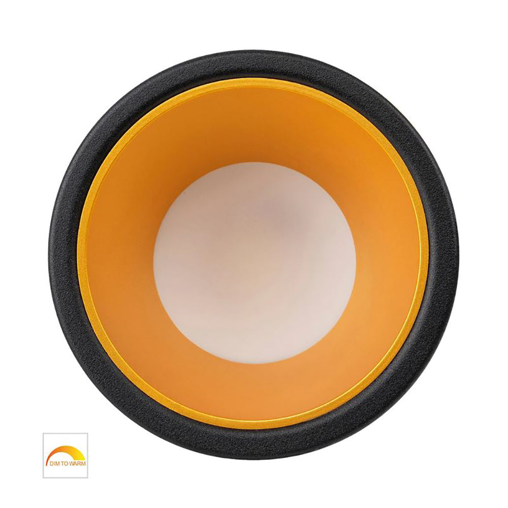 Buy Recessed LED Downlights Australia Round Recessed LED Downlight W82mm Black Aluminium Gold Insert 2 CCT - HV5529D2W-BG