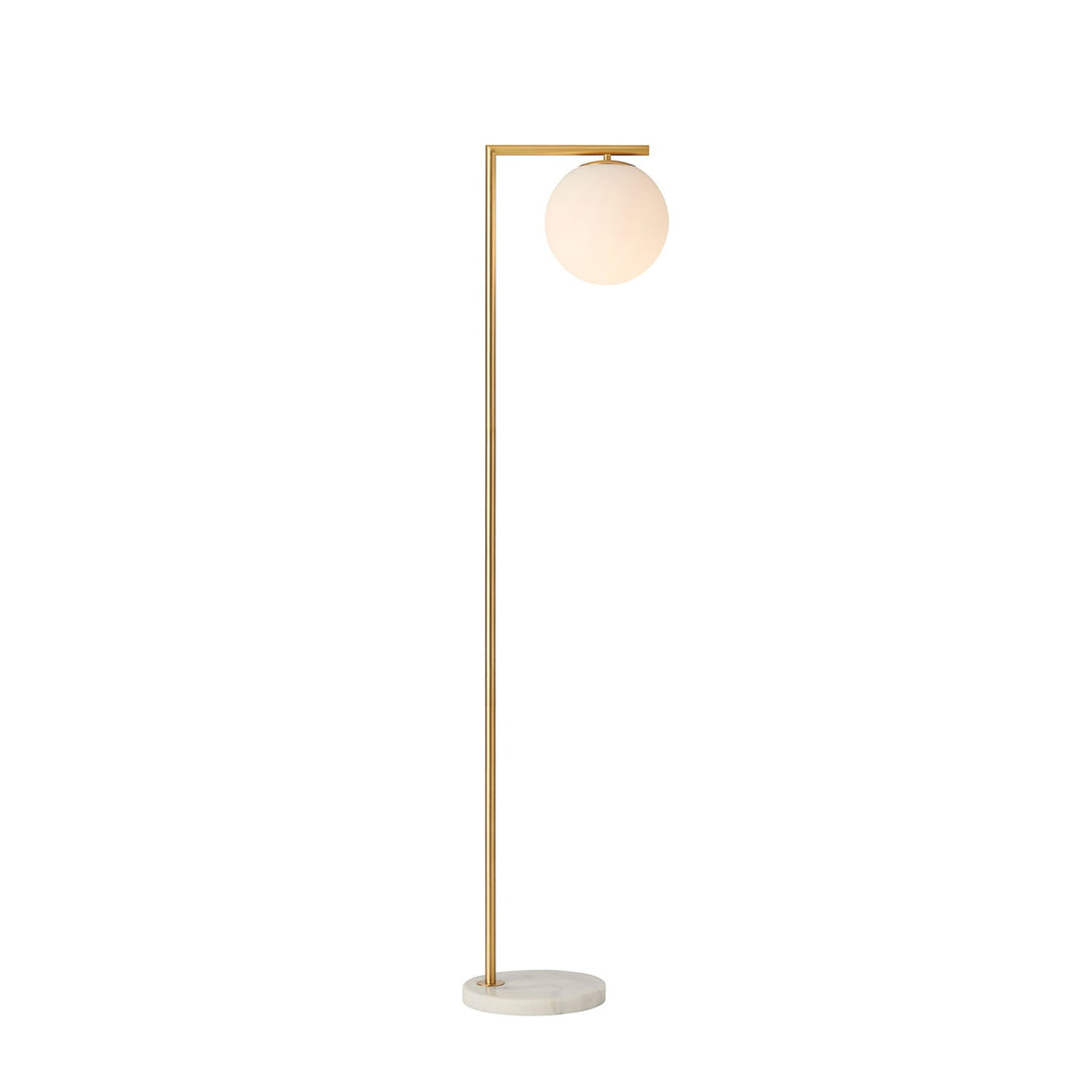 Remi Floor Lamp Satin Brass & White - 1277