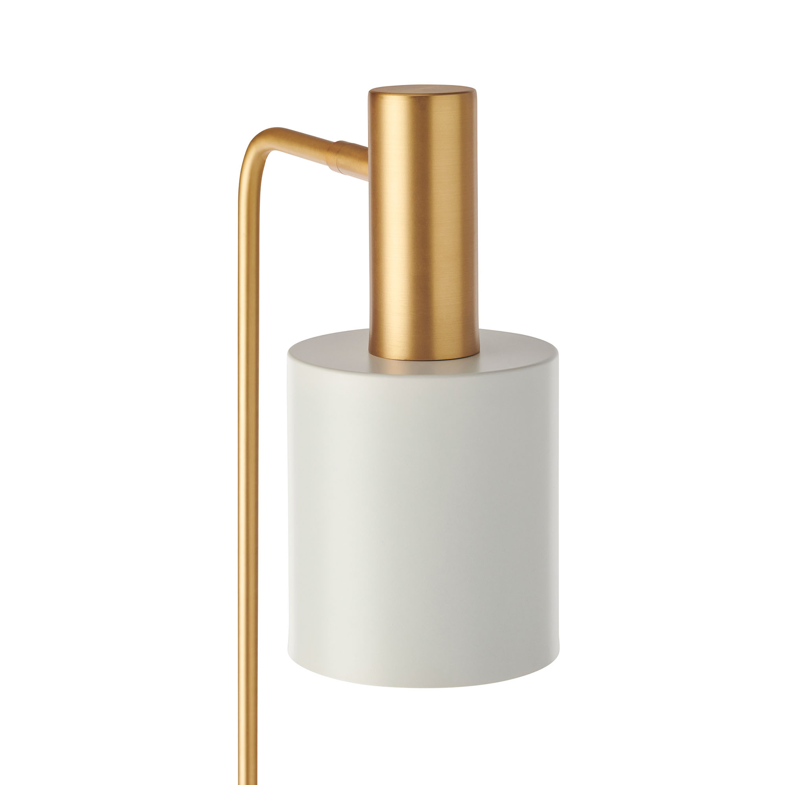 Mahala Floor Lamp Satin Brass & White - 1294