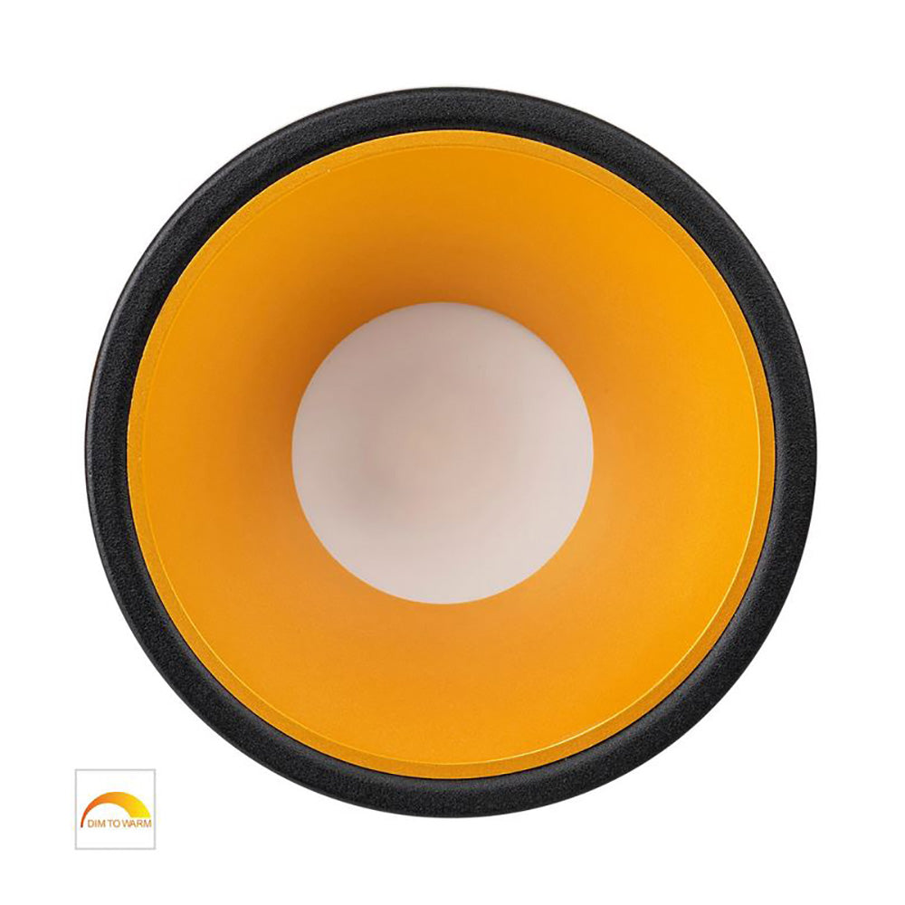 Buy Recessed LED Downlights Australia Round Recessed LED Downlight Black Aluminium Gold Insert 2 CCT - HV5528D2W-BG