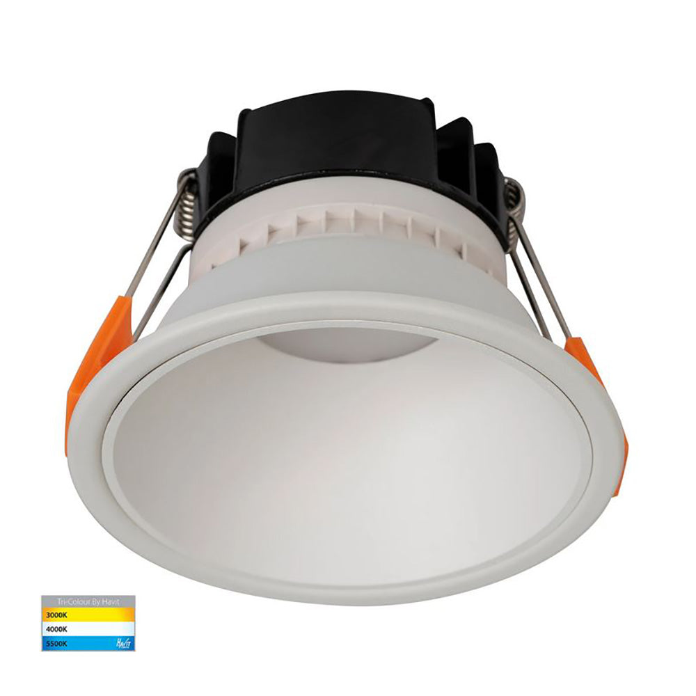 Buy Recessed LED Downlights Australia Round Recessed LED Downlight White Polycarbonate / Insert 3CCT - HV5528T-WW