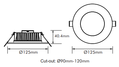 Recessed LED Downlight White 15W TRI Colour - DL1297/WH/TC