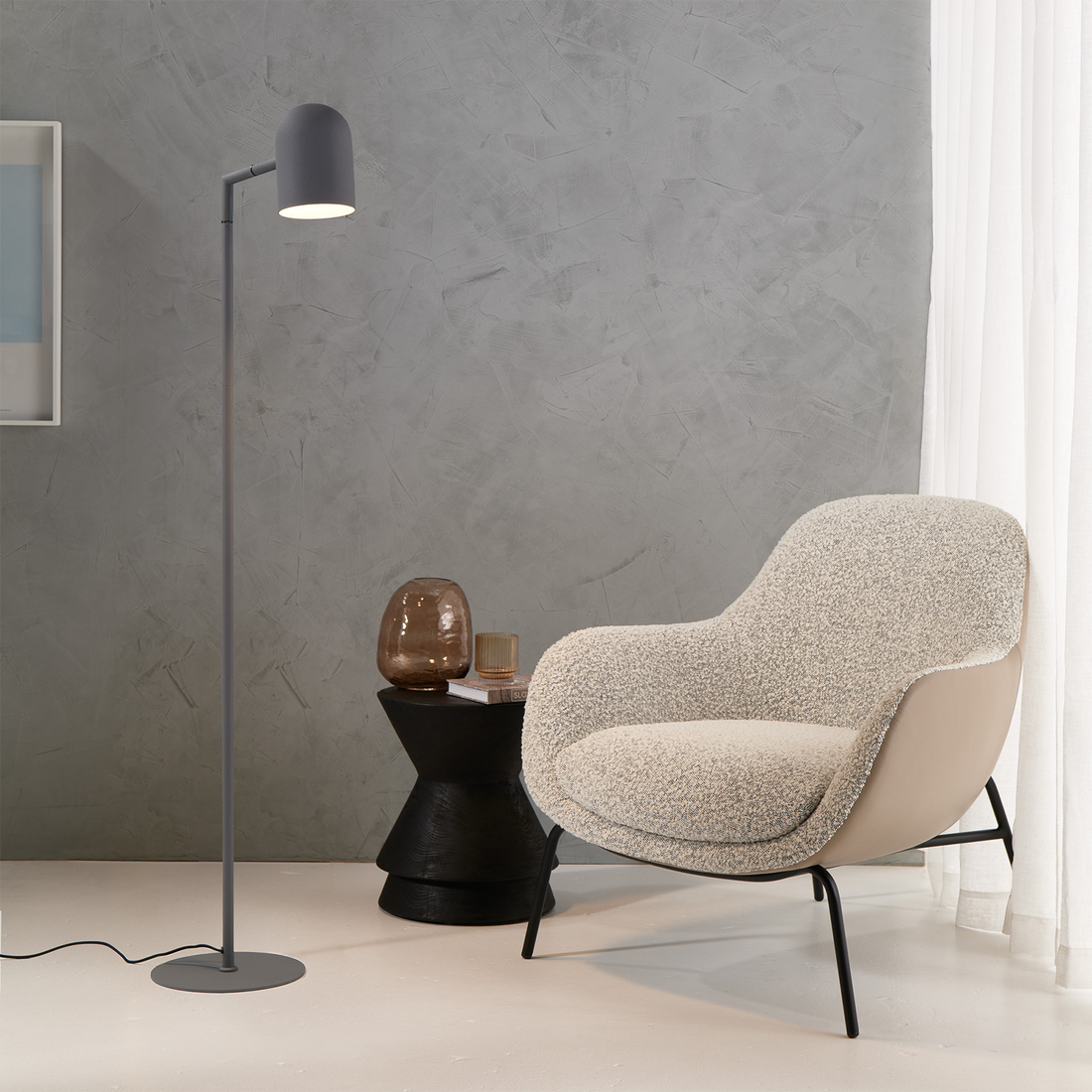 Pia Floor Lamp Charcoal Grey - 1334