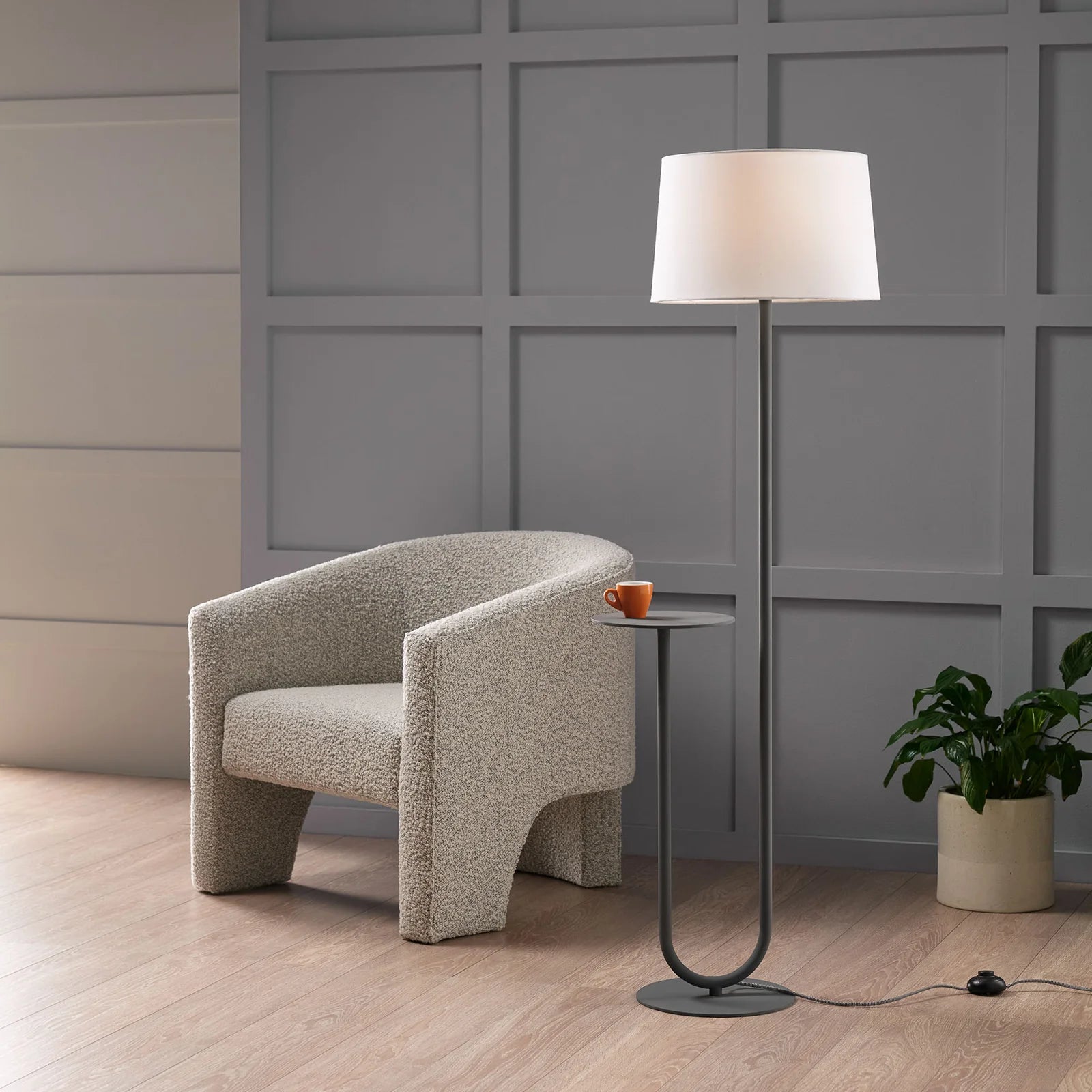 Esta Floor Lamp Charcoal Grey & White - 1335W