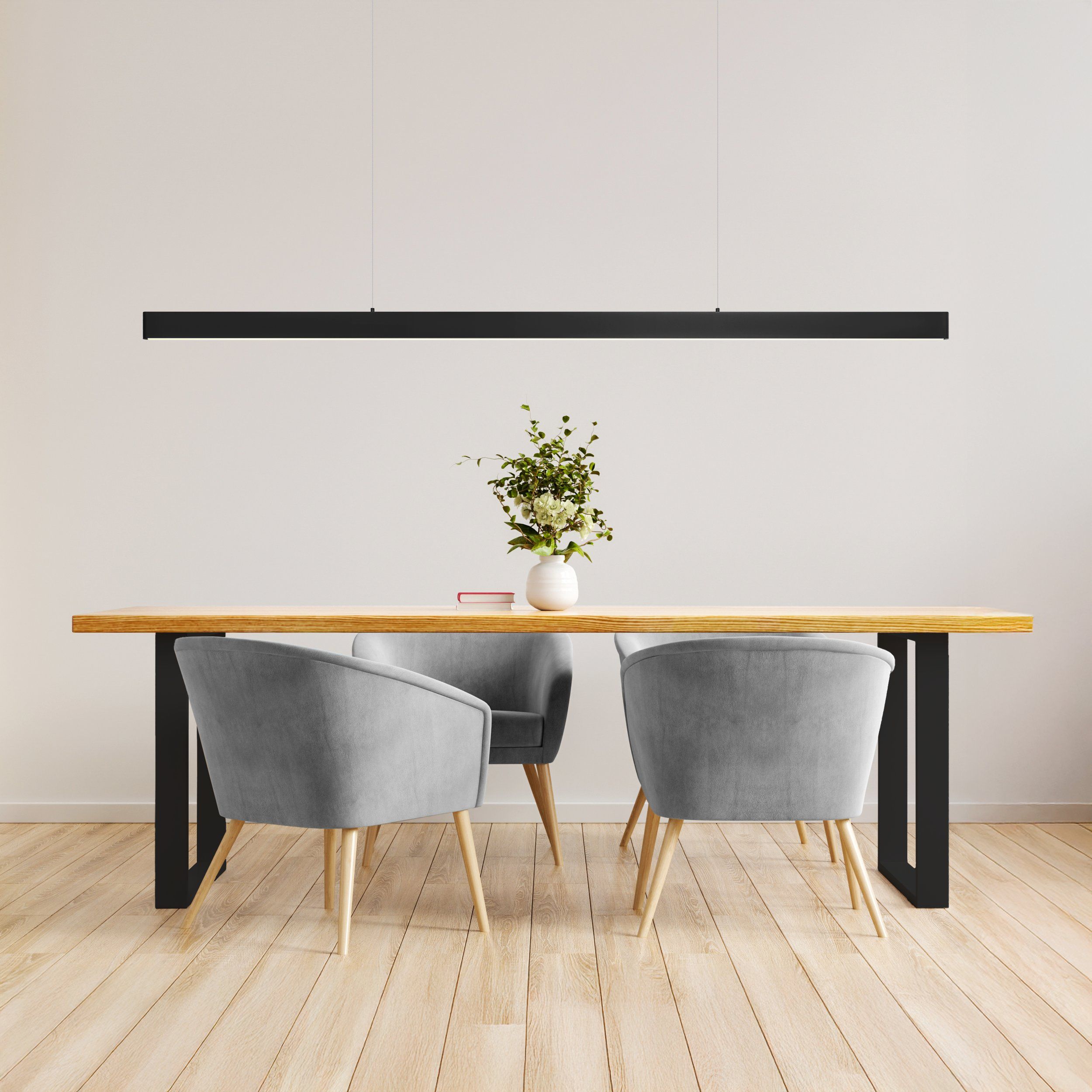 Climene III 2400mm LED Pendant Light 32W Tri Color Black & White - 206478