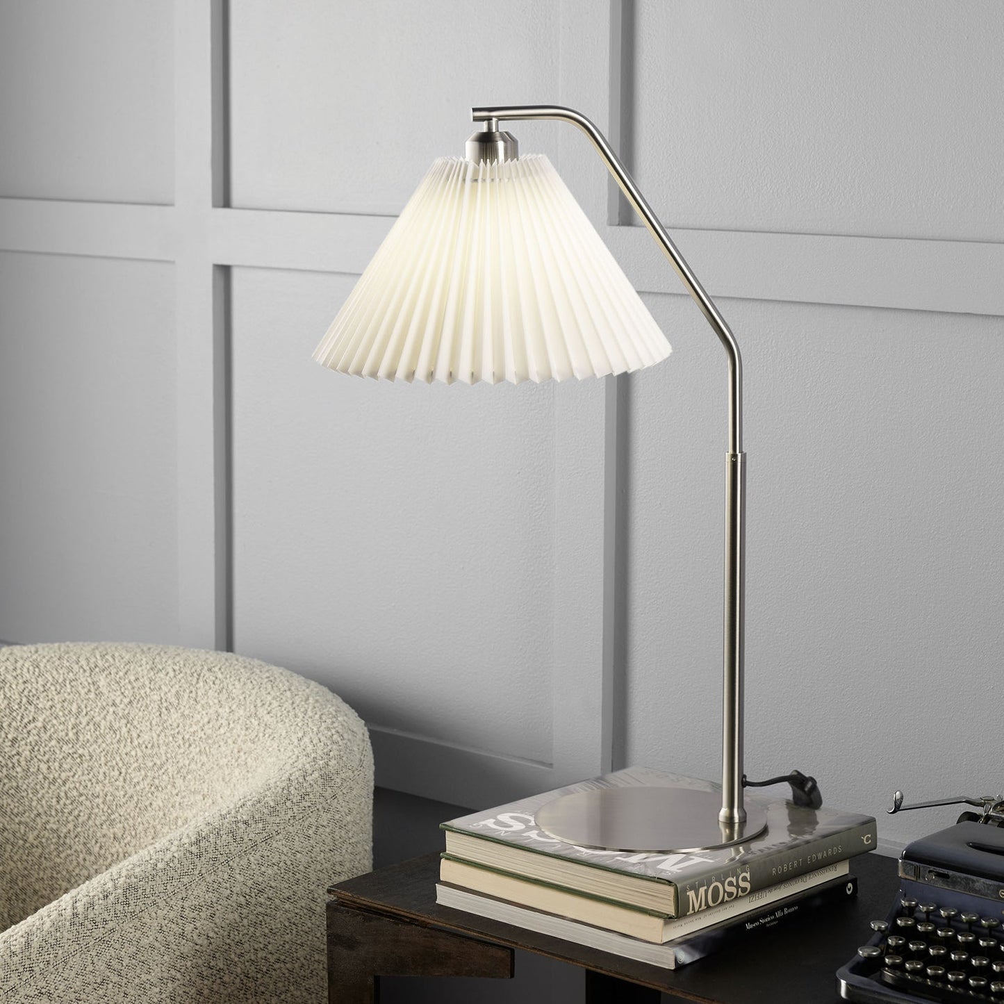Paio Table Lamp Brushed Nickel & Off White - 1436