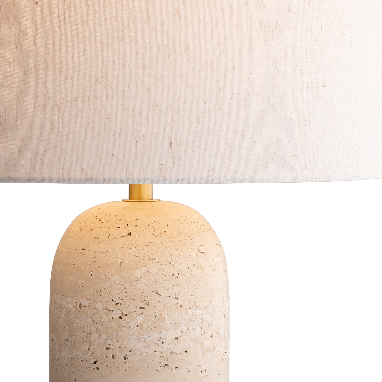 Soren Drum Shade Table Lamp Brass & Travertine - 1445