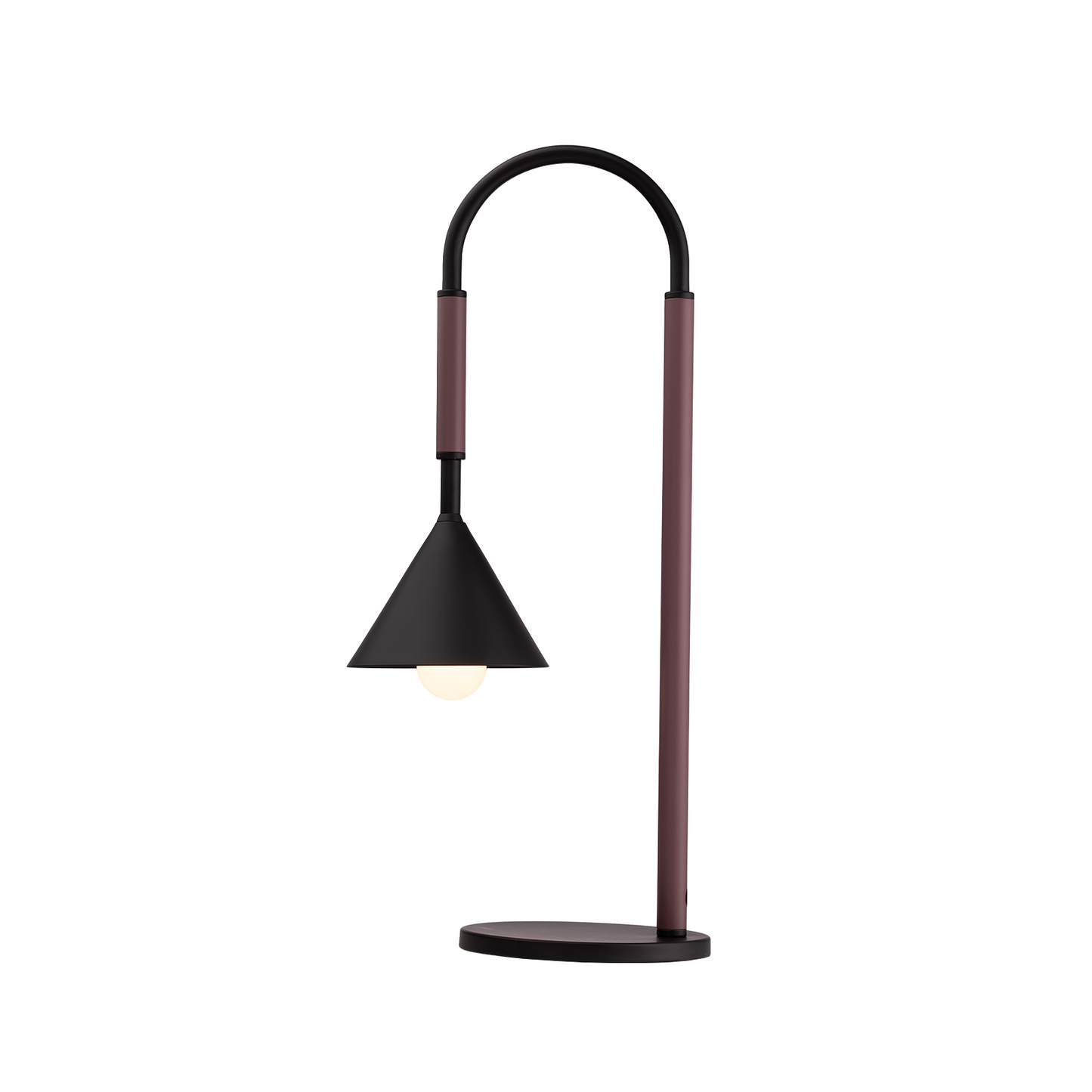 Venna Table Lamp Matte Black & Matte Berry - 1459