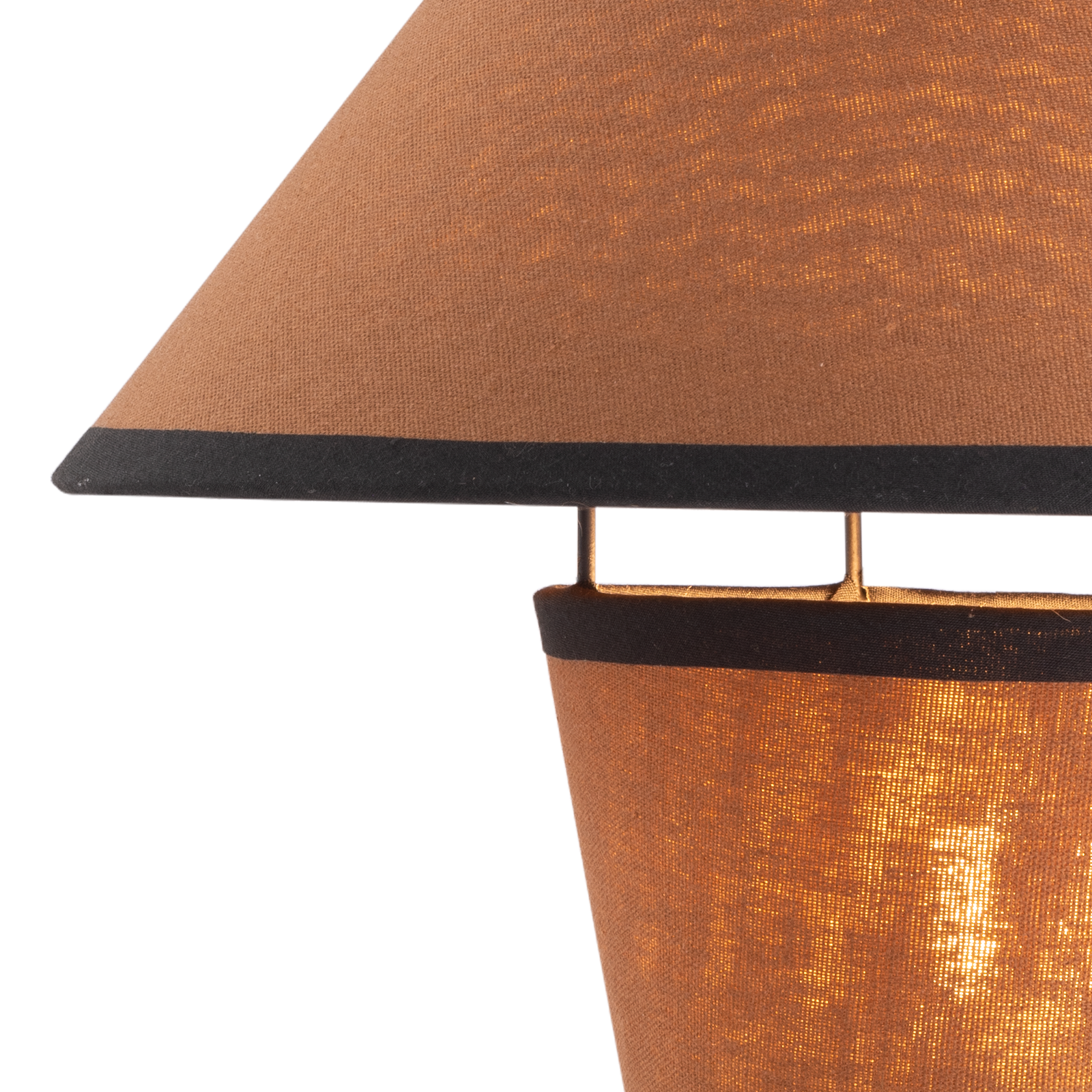 Atticus Table Lamp Matt Black & Ochre Linen - 1473