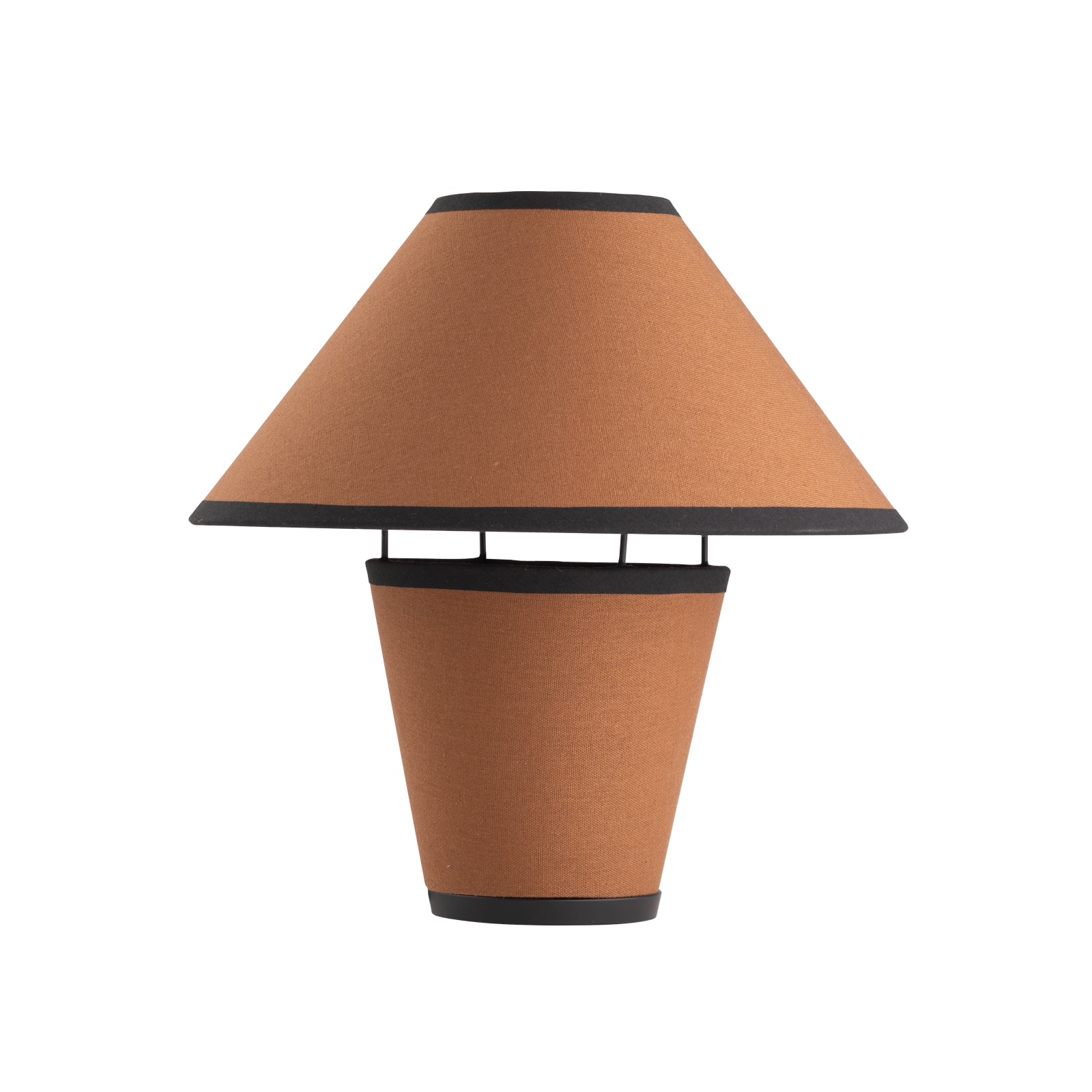 Atticus Table Lamp Matt Black & Ochre Linen - 1473