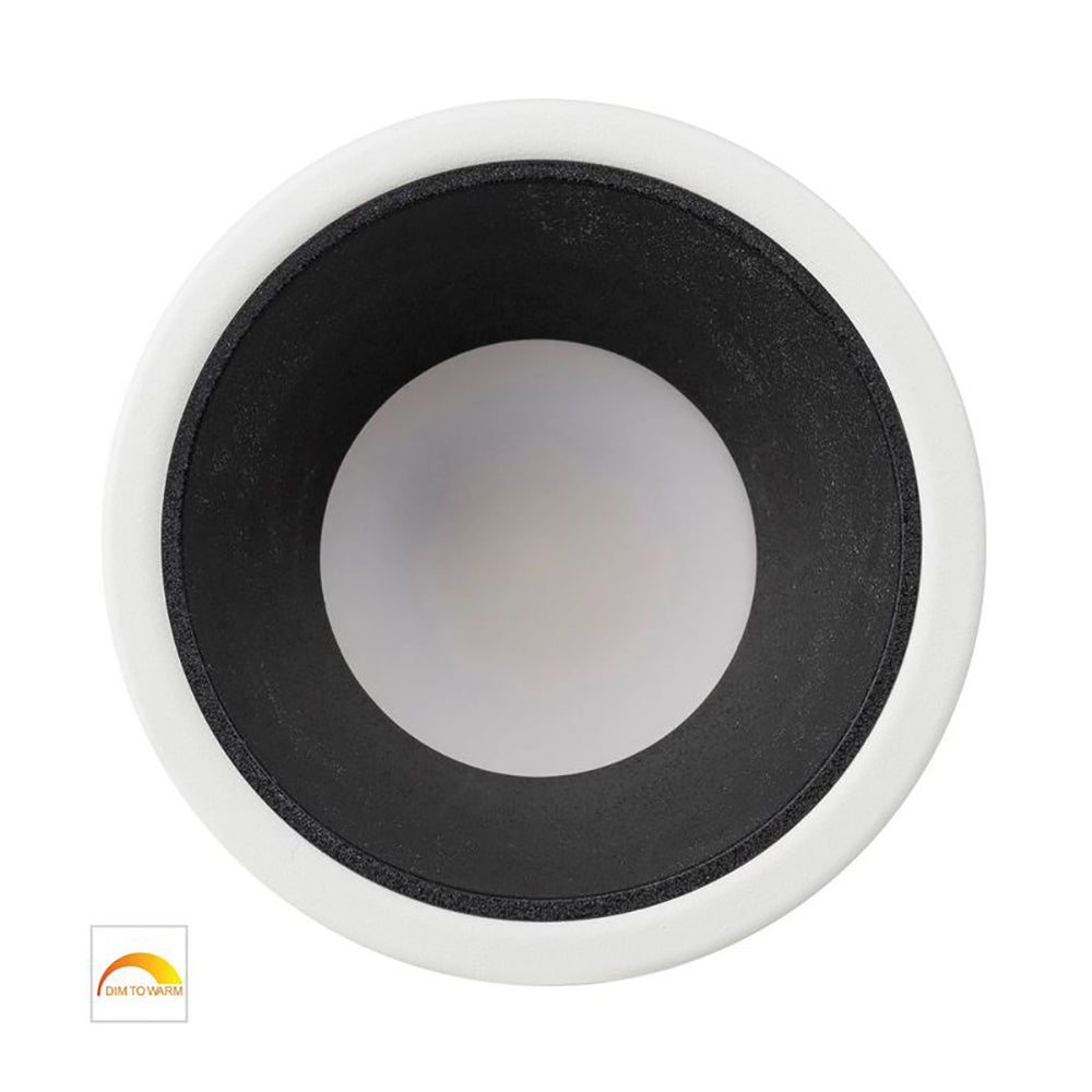 Buy Recessed LED Downlights Australia Round Recessed LED Downlight W82mm White Aluminium Black Insert 2 CCT - HV5529D2W-WB