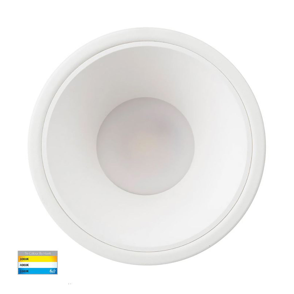 Buy Recessed LED Downlights Australia Round Recessed LED Downlight White Polycarbonate / Insert 3CCT - HV5528T-WW