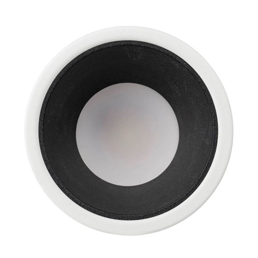 Round Recessed LED Downlight W82mm White Polycarbonate Black Insert 3 CCT - HV5529T-WB