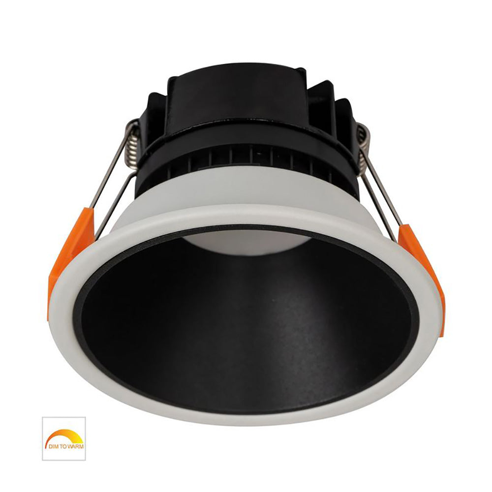 Buy Recessed LED Downlights Australia Round Recessed LED Downlight White Aluminium Black Insert 2 CCT - HV5528D2W-WB