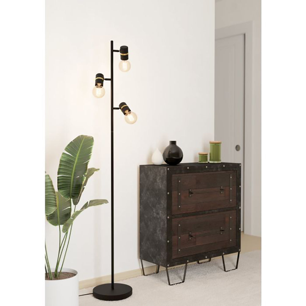 Buy Table Lamps Australia Lurone Table Lamp 3 Lights Black / Brass Steel - 900179N