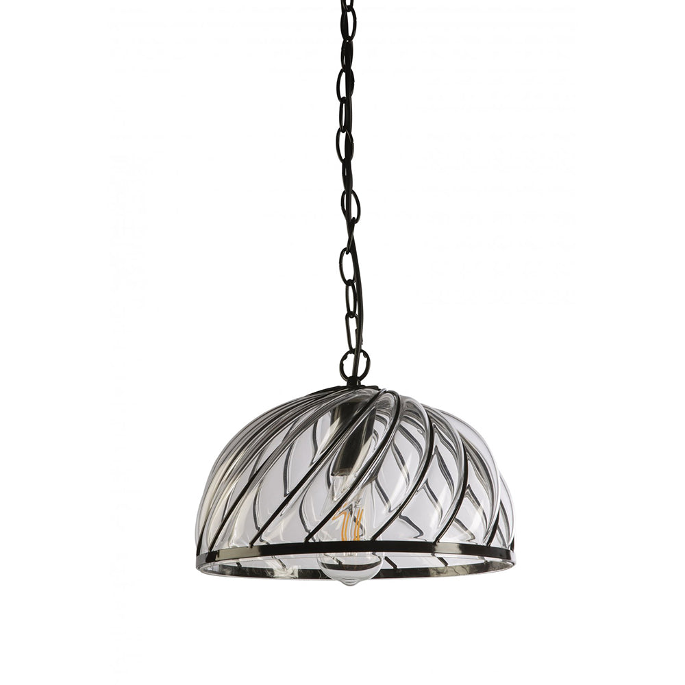 Buy Pendant Lights Australia Fiorentino Lighting - PALERMO 1 Light Pendant Black & Clear